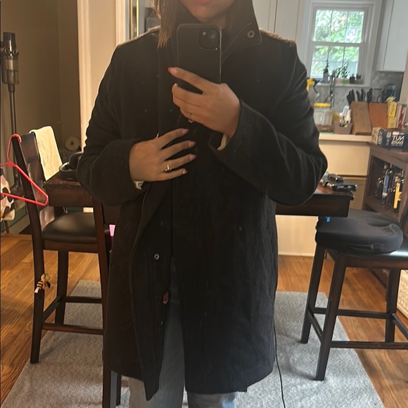 Pendleton Black Pea Coat with Striped Lining - Picture 4 of 9